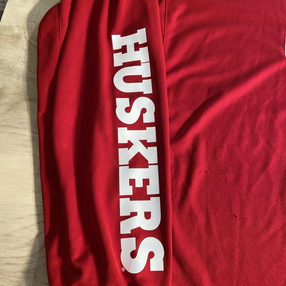 Nebraska Cornhuskers Adidas Climalite Long Sleeve Shirt‎ 2XL Embroidered